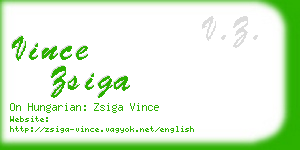 vince zsiga business card